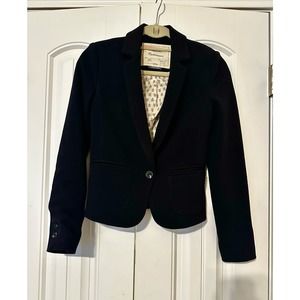 Anthropologie Cartonnier Tessa Ponte Black Blazer Single Button Size XS